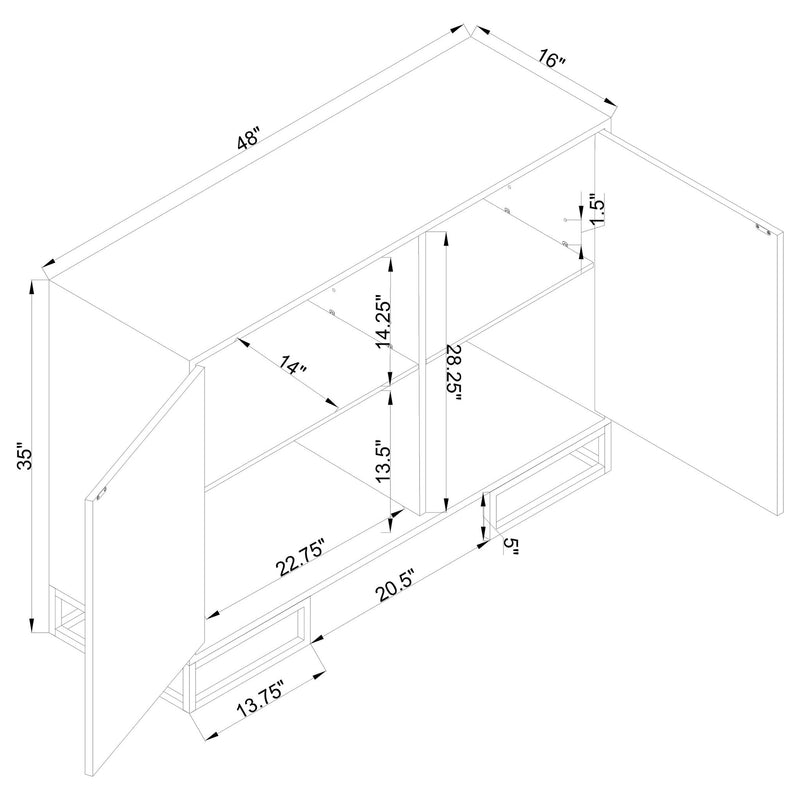 Synchrony - 2 Door Accent Cabinet With Art Deco Trim - White