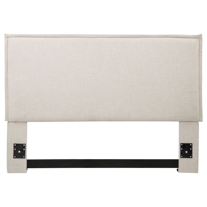 Queen / Full Size Upholstered Headboard With Flange Details - Sand