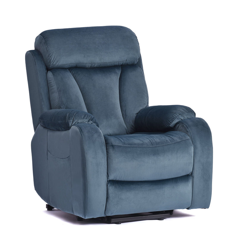 Power Lift Chair Recliner With Remote Control, Electric Reclining Sofa, Fabric Power Recliner For Living Room - Navy Blue