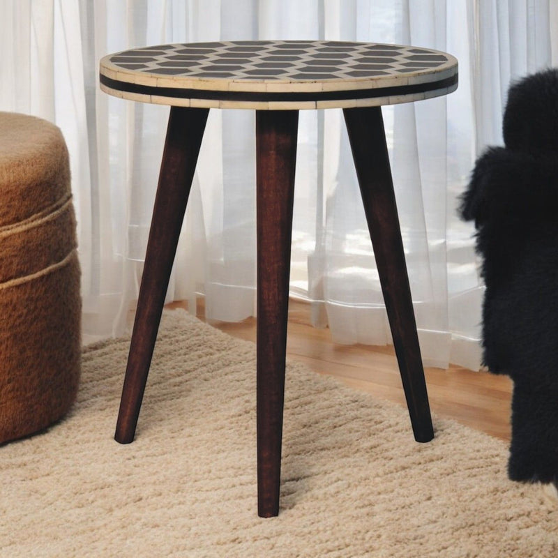 Inlay Bone Tripod Stool - Honey Caramel