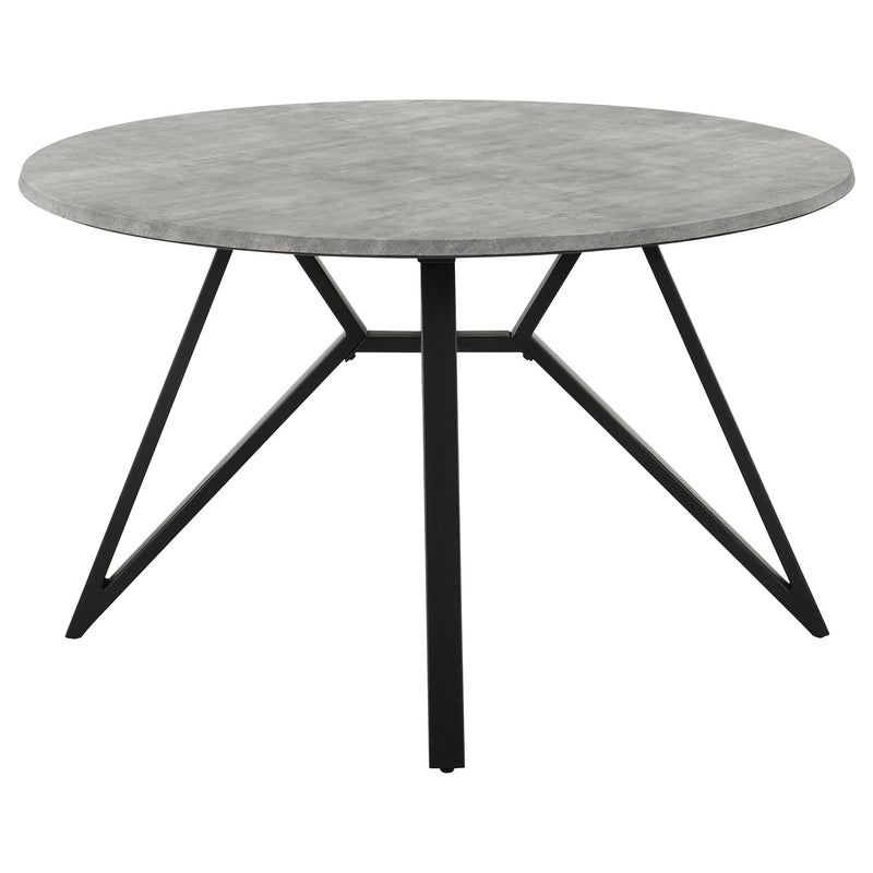 Royceton - Top Dining Table Industrial Round Dining Table - Gray / Black