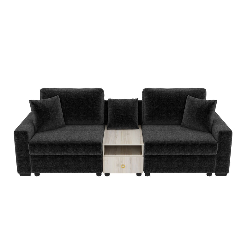 Modular Sofa Couch With Storage Armrest And Center Console