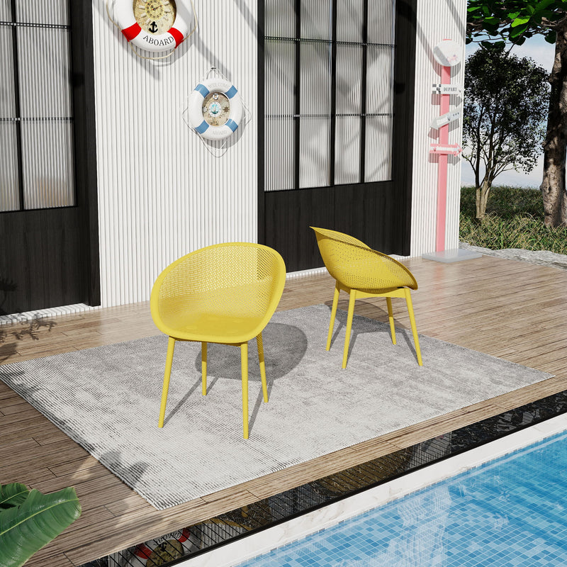 2 Piece Durable Single Chair With Hollow Out Design