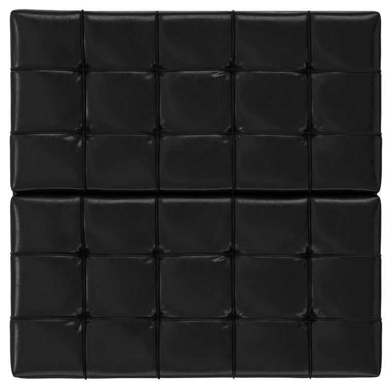 Harrison - Large Square Coffee Table Storage Ottoman - Black