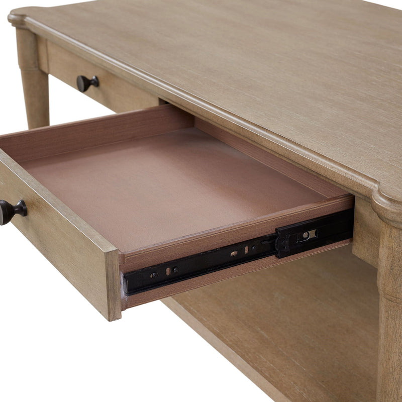 Cocktail Table With Two Storage Drawers And Casters