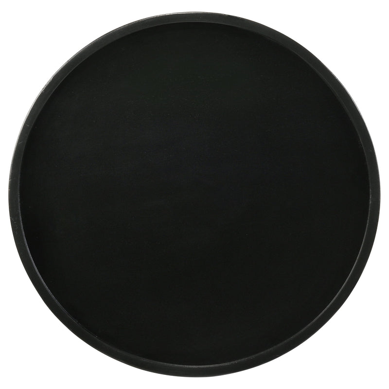 Stain Pedestal Accent Round Table With Lipped Top - Black