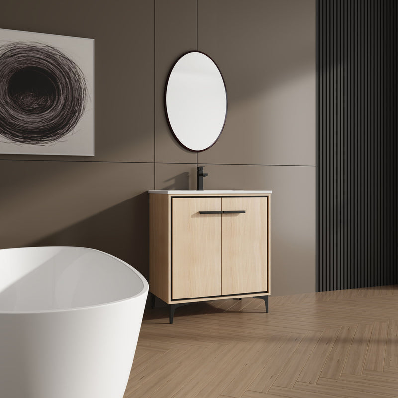 Modern Bathroom Vanity Base With Basin And Storage Cabinet