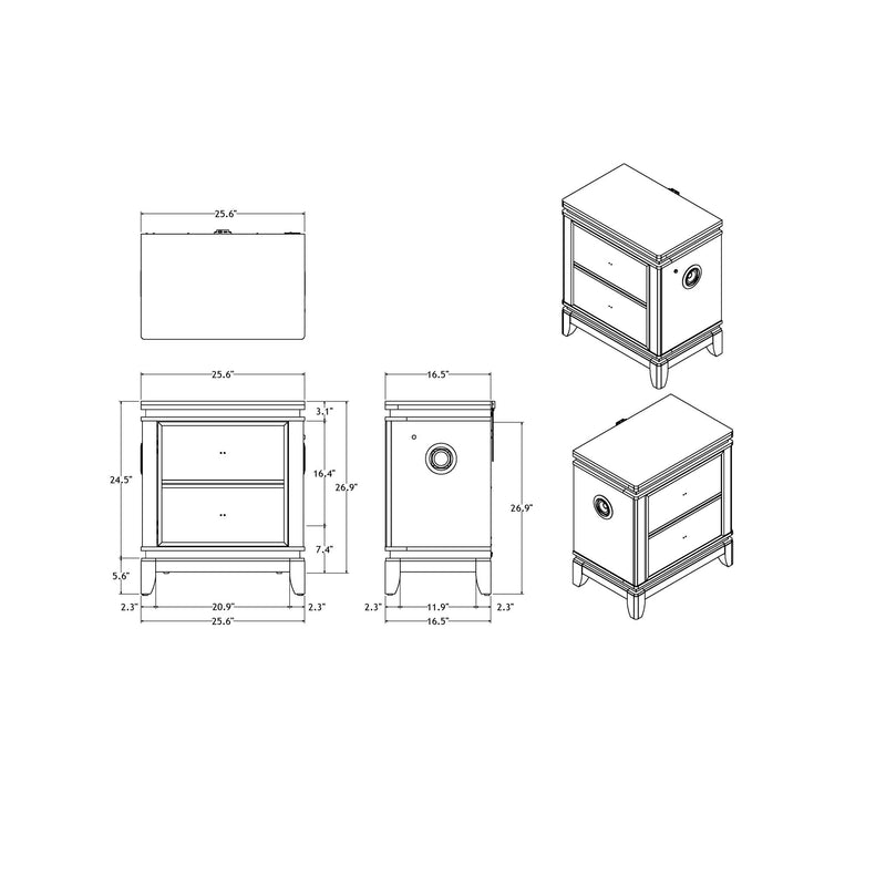 Adalid - Nightstand With Cooler, USB And Speaker - White