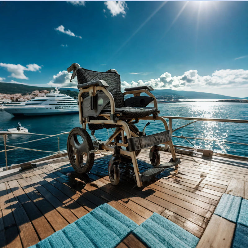 Lightweight Foldable Transport Wheelchair For Adults, Square Tube Design