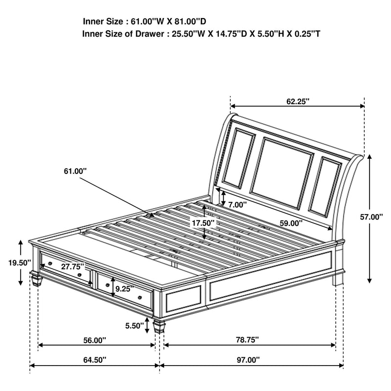 Fresnes - 2 Drawer Bed