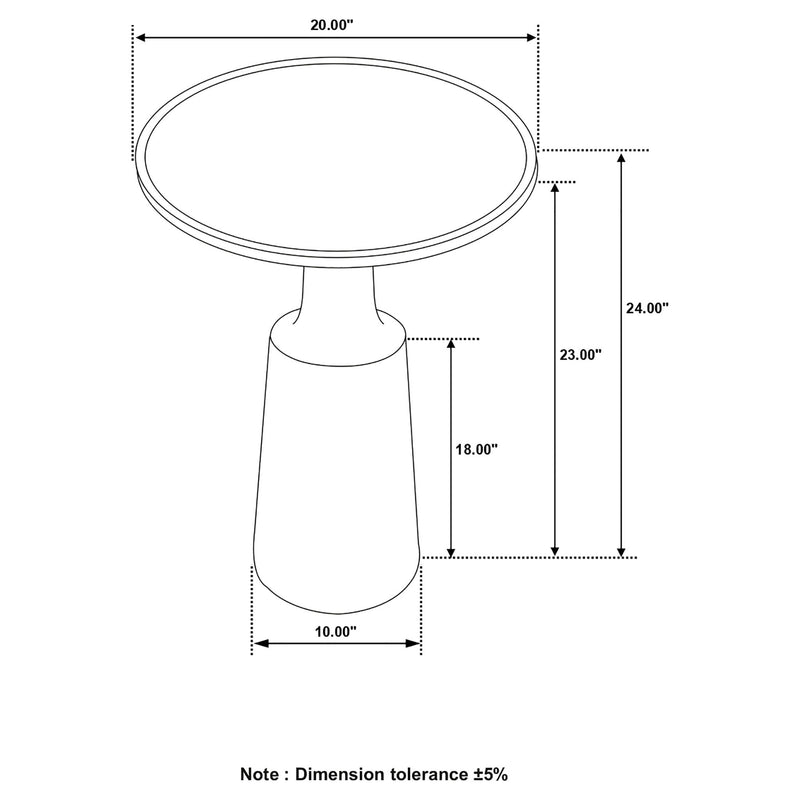 Stain Pedestal Accent Round Table With Lipped Top - Black