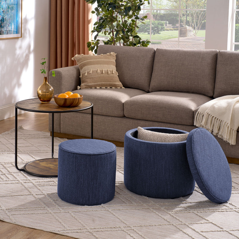 Multi Functional Ottoman And Table Set With Drum Stool