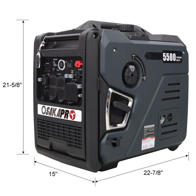 Super Quiet Inverter Generator 5.5Kw Portable Dual Fuel Electric & Remote Start Aluminium