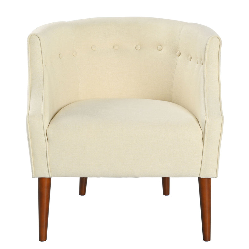 Contemporary Upholstered Club Chair With Button Tufting