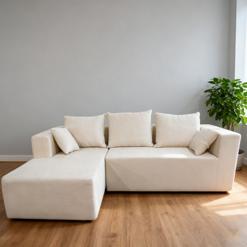 Modular Corner Sofa With Soft Linen Fabric