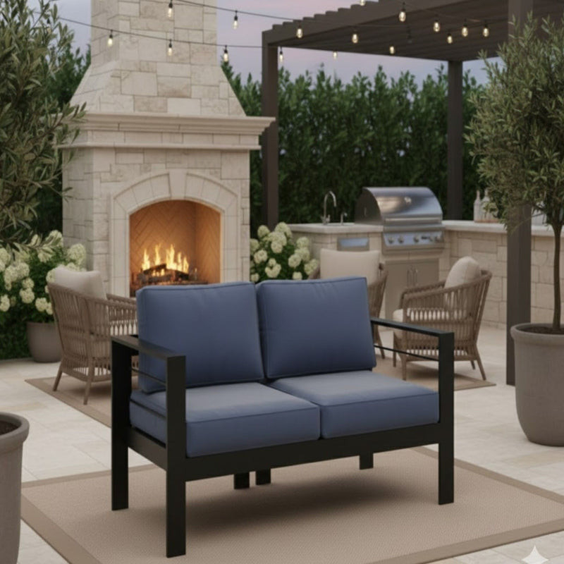 All-Weather Patio Loveseat With Thick Cushions