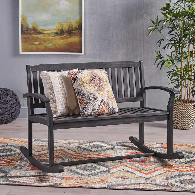 Baxter - Rocking Loveseat - Dark Gray