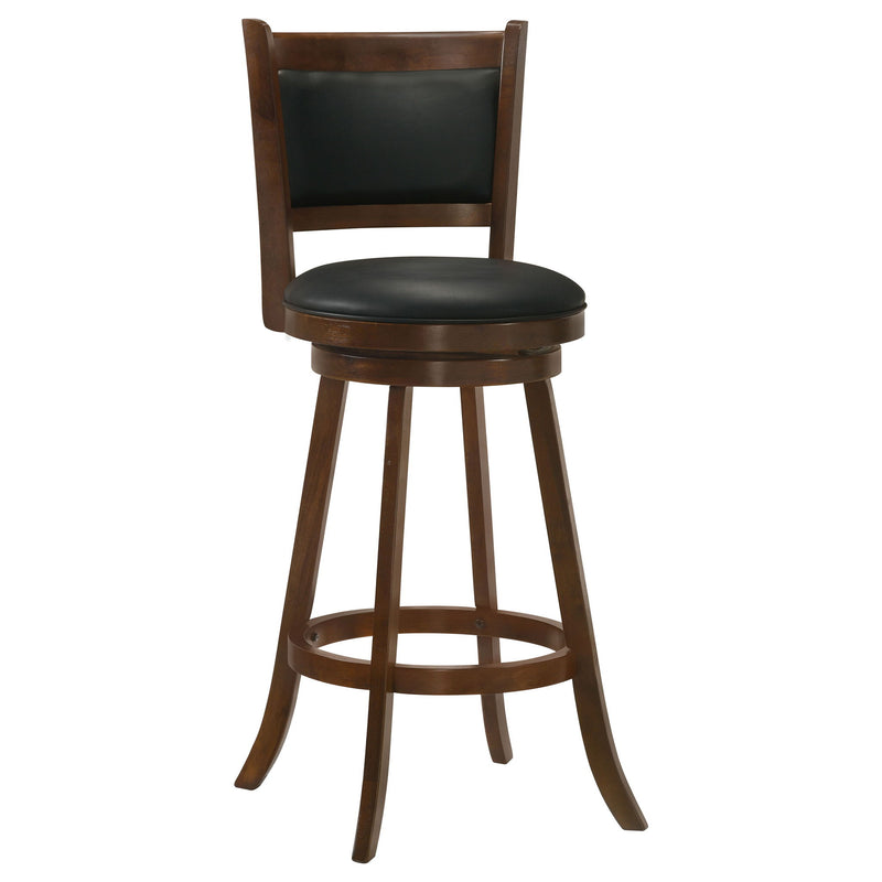 Swivel Stool With Upholstered Seat (Set of 2) - Black / Brown