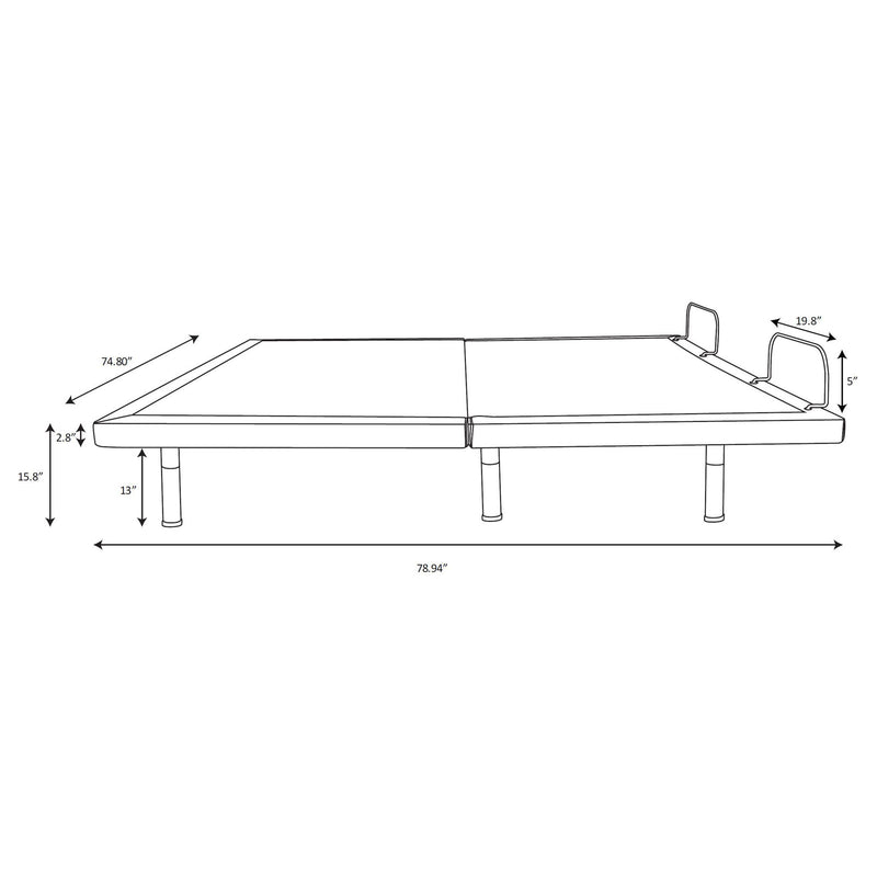 Kelven - Adjustable Bed Base With Wireless Remote And Dual Massage Motors