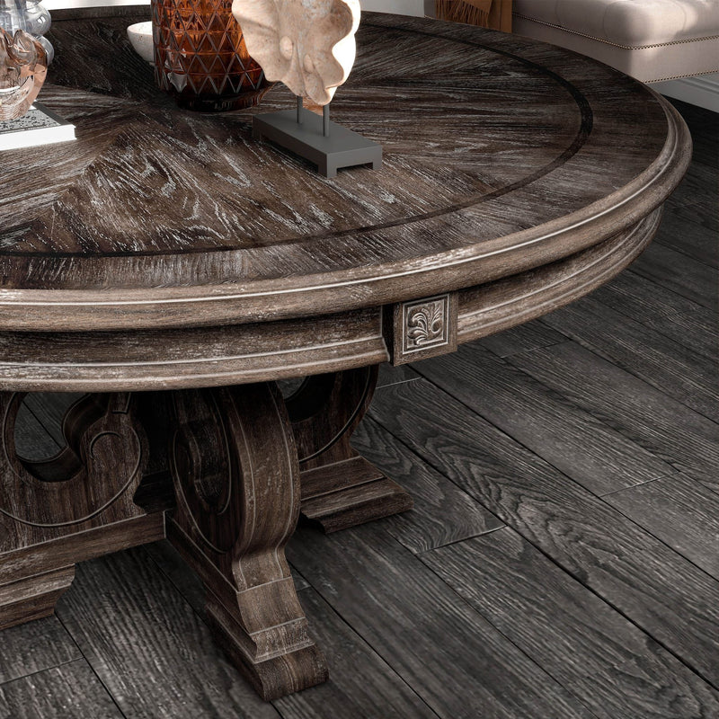 Elegant Dining Set Round Table And Side Chairs