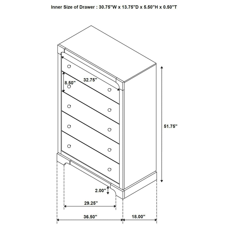 Harbington - 5 Drawer Chest - Chocolate