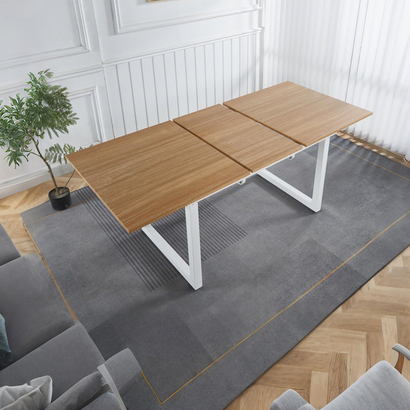 Square Extendable Dining Table With Metal Legs