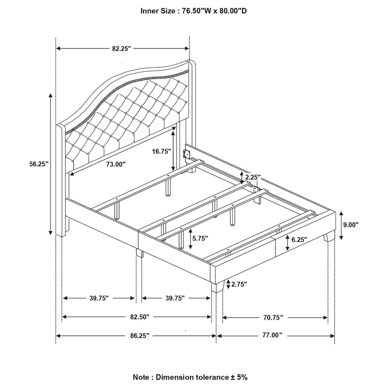 Maassluis - Bed With Button Tufted Headboard