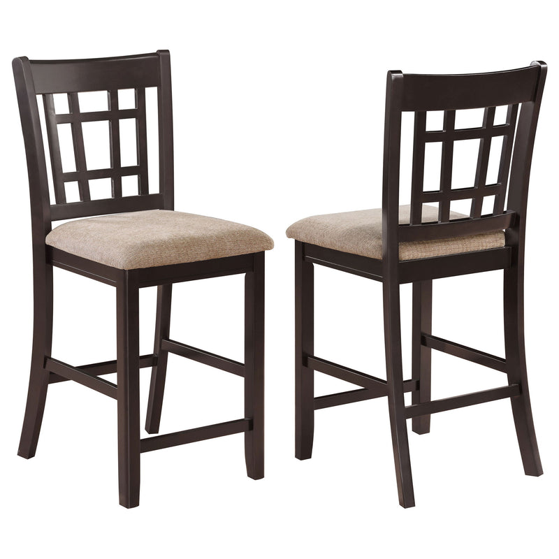 Lattice Back Counter Height Stools (Set of 2) - Brown