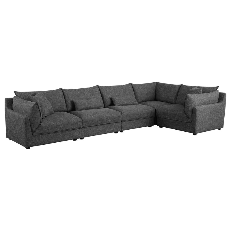 Tomasina - Modular Sectional Sofa With Corner, Armless Chairs And Armchairs - Black