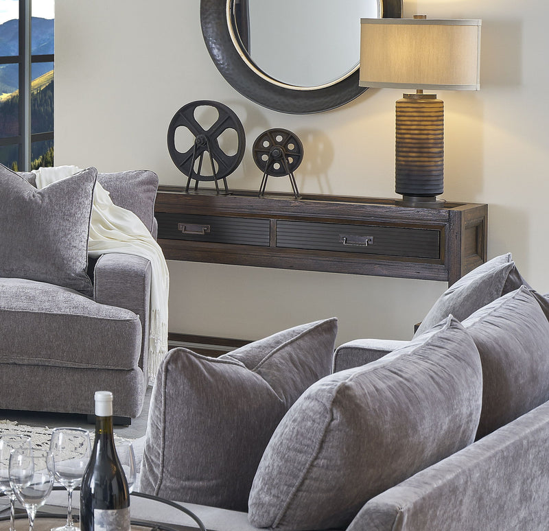 2 Drawer Sofa Table, 2 Tone - Brown