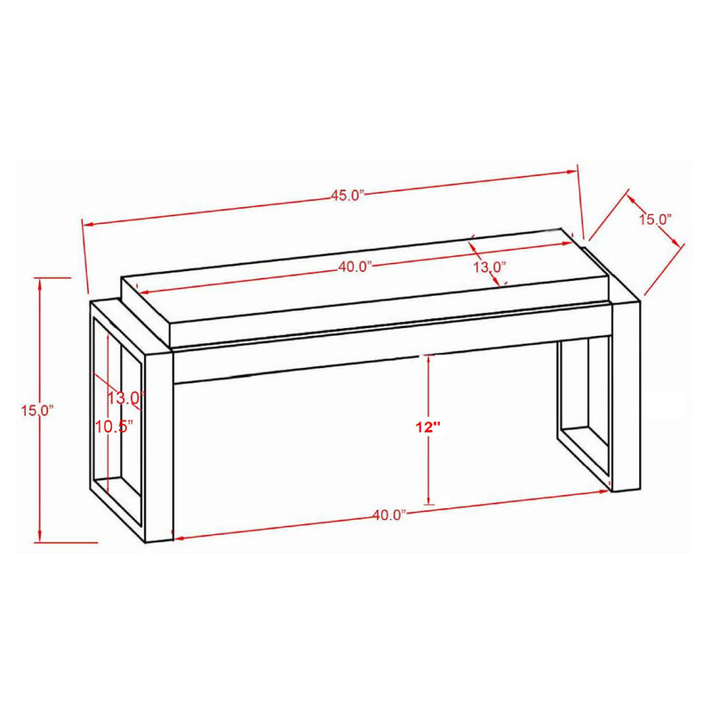 Sled - Leg Accent Bench With Abstract Upholstery - White