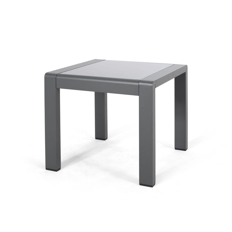 Cape Coral - Contemporary Side Table With Frosted Glass Top