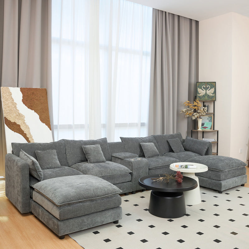 U Shaped Sectional Cloud Couch For Living Room