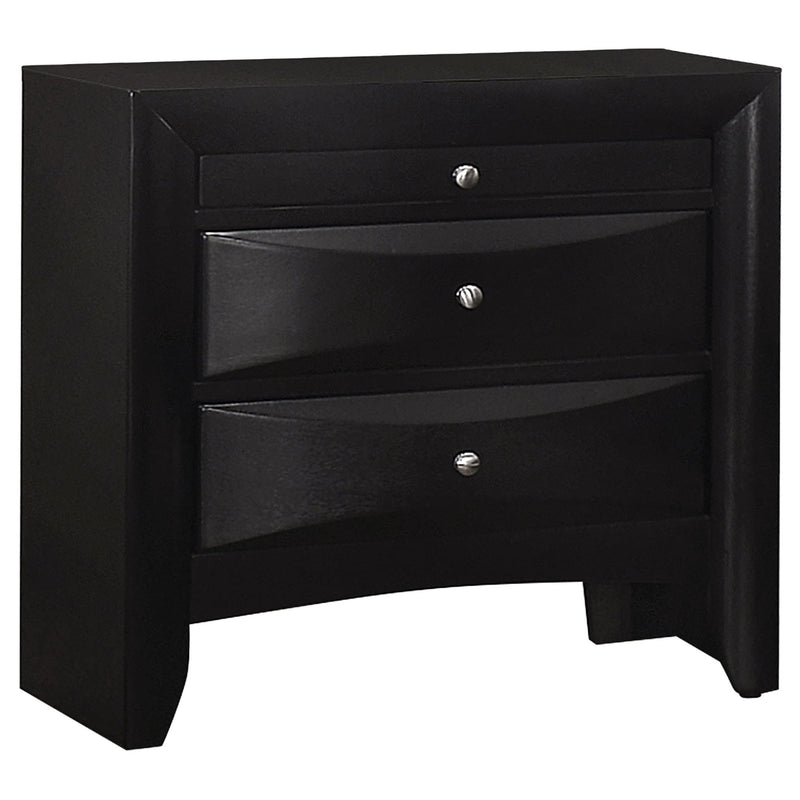 Vollenhove - 2 Drawer Nightstand With Pull Out Tray Storage Solution - Black