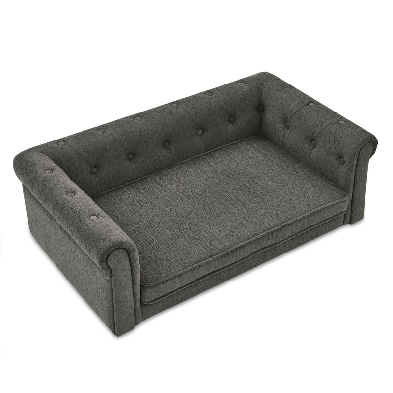 Modern Elegant Rectangle Pet Bed, Durable Elevated Dog Sofa