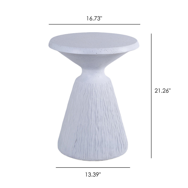 Outdoor End Table, Round Garden Stool - Aqua Gray