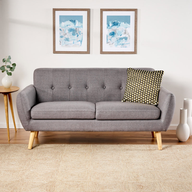 Modern Loveseat Sofa With Button Tufted Backrest