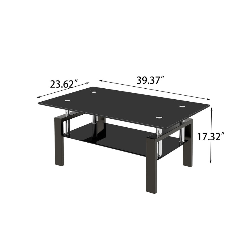 Tempered Glass Table With Storage