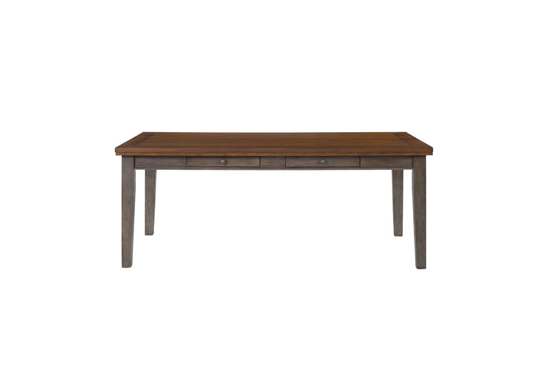 2 Tone 6 Drawer Dining Table - Gray