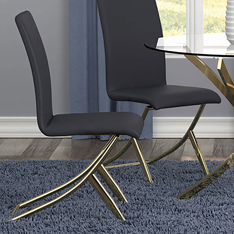 Dining Chairs (Set of 2) - Black / Gold