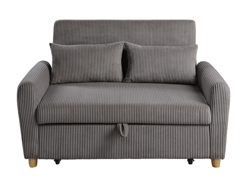 Justine - Convertible Sleeper Loveseat - Brown