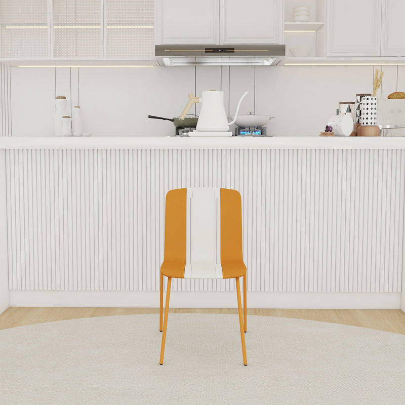 Modern Striped Blocking Single Chairs, Waterproof And Fade Resistant (Set of 4)