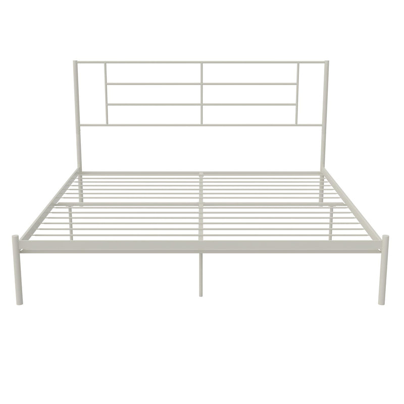 Praxis - King Bed With Simple Headboard - White