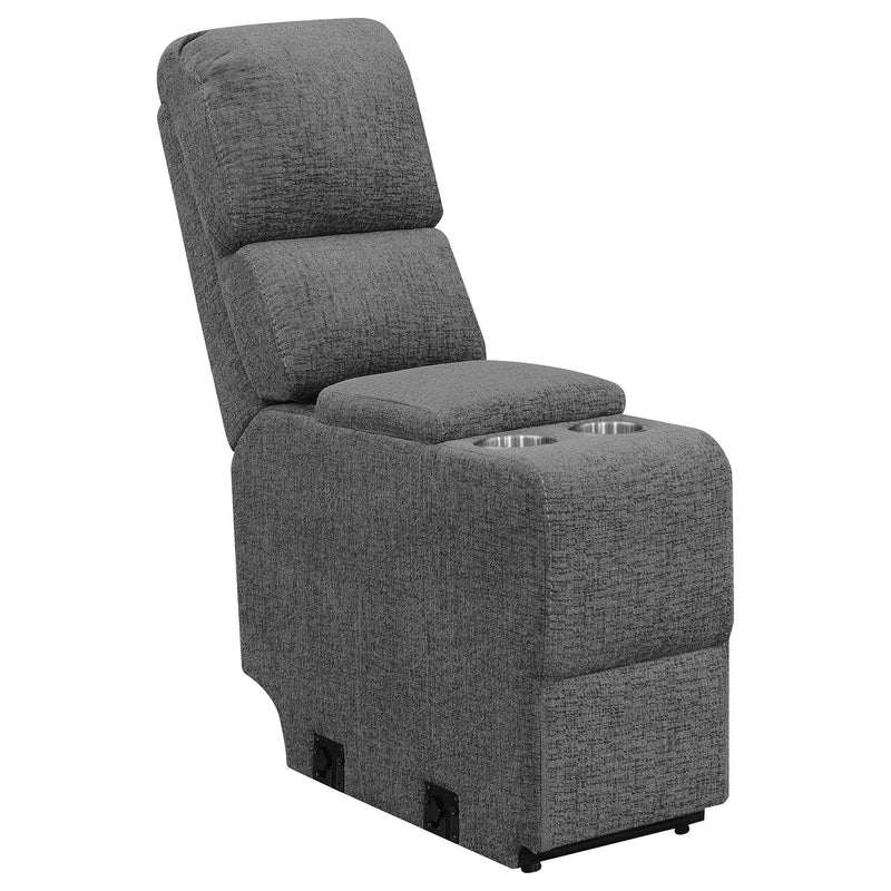 Divine - 5 Piece Upholstered Home Theater Seating With Recliners And Integrated Consoles - Charcoal
