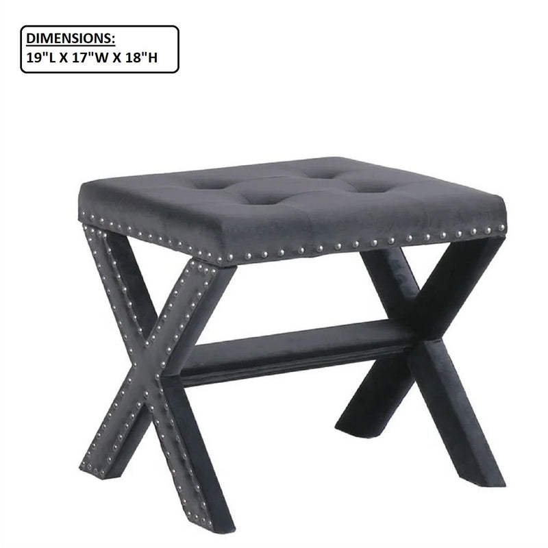 Upholstered Accent Bench With Nailhead Trim