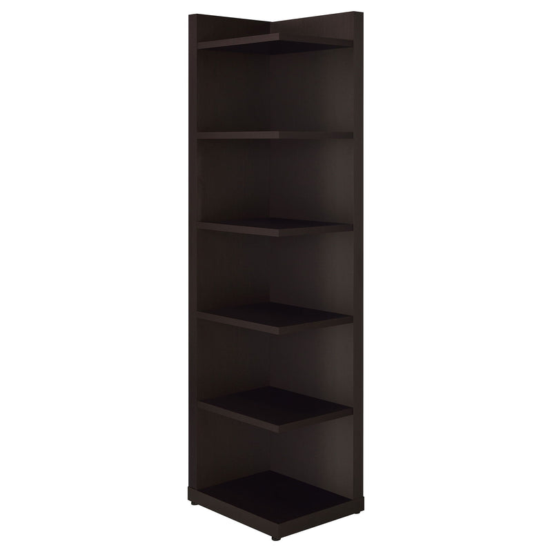 6 Tier Corner Bookcase - Cappuccino