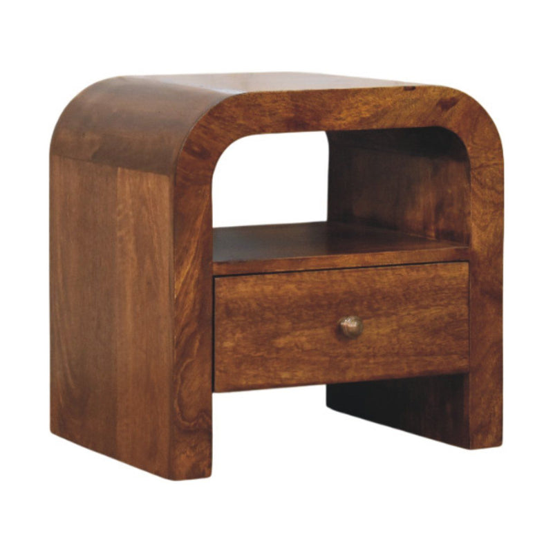 Darcy - Nightstand With Drawer And Open Shelf - Brown