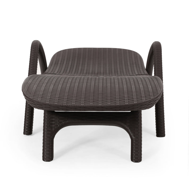 Polypropylene Resin Chaise Lounge With Hand Crafted Details - Dark Brown