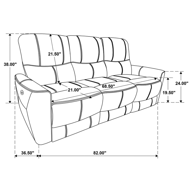 Ashland - Power Reclining Sofa With USB Charging