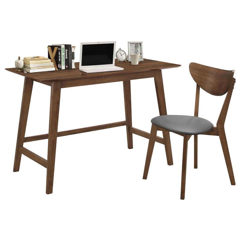 2 Piece Writing Desk Set With Chair - Brown